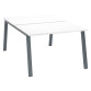 Pôle de 2 bureaux droits blanc L 120 x P 80 cm piétement métal - Arch
