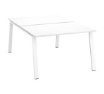 Pôle de 2 bureaux droits blanc L 120 x P 166 cm piétement métal - Arch