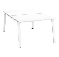 Pôle de 2 bureaux droits blanc L 120 x P 80 cm piétement métal - Arch