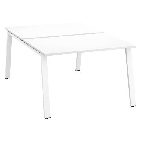 Conjunto de 2 mesas Ecla blancas An 120 x Fon 80 cm patas metal blancas - elemento inicial