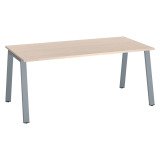 Scrivania destra rovere chiaro 80x180 cm ecla gambe alluminio