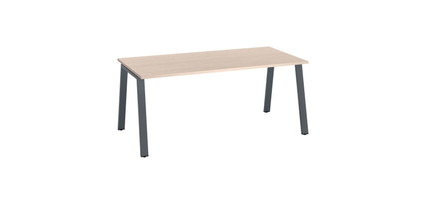Straight desk ECLA, 80 cm deep, metal base