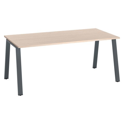 Mesa recta Ecla roble claro An 180 x Fon 80 cm patas metal antracita