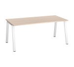 Bureau droit individuel chêne clair 180 x 80 cm, piétement métal - Arch