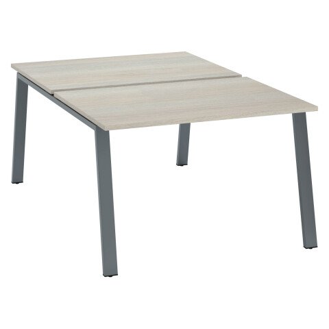 Conjunto de 2 mesas Ecla roble gris An 120 x Fon 80 cm patas metal antracitas - elemento inicial