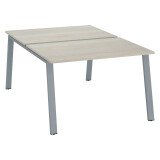 Pôle de 2 bureaux droits chêne gris L 120 x P 80 cm piétement métal - Arch