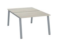 Pôle de 2 bureaux droits chêne gris L 120 x P 80 cm piétement métal - Arch