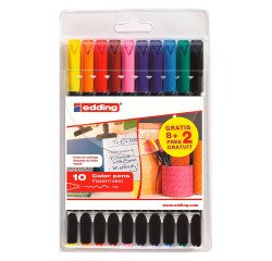 Rotuladores edding 1200 Punta media 1 mm - Paquete 10 colores surtidos