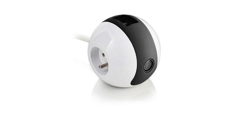 Compact power strip Watt'Ball + 2 USB A ports