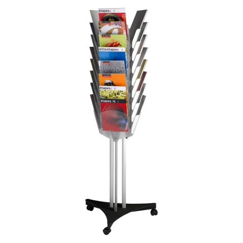 Présentoir mobile trèfle 24 cases pour format A4 Paperflow