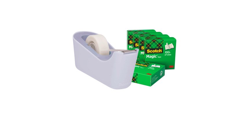 Pack heavy adhesive tape dispenser C18 + 6 rolls Scotch Magic invisible