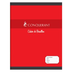 Notebook stapled Conquérant Sept 17 x 22 cm draft big squares 48 pages