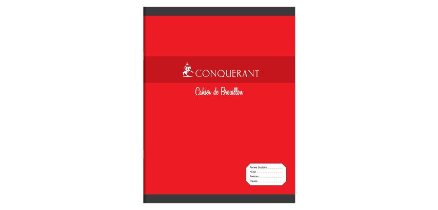Schrift geniet gebonden Conquérant Sept 17 x 22 cm klad grote ruiten 48 pagina's