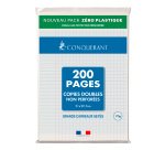 Copies doubles 200 pages séyès format A4 21 x 29,7 cm Conquérant - non perforées