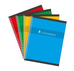 Spiral notebook Conquérant 17 x 22 cm large squares 100 pages