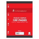 Feuillets mobiles 100 pages séyès format A4 21 x 29,7 cm Conquérant - perforées