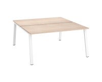 Pôle de 2 bureaux droits chêne clair L 160 x P 80 cm piétement métal - Arch