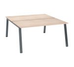 Pack Pôle de 2 bureaux ECLA L 140 ou 160 cm + platines coulissantes pour plateau offertes