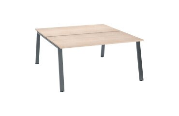 Pack of 2 desks Ecla L 160 x D 80 cm anthracite metal base  + free sliding tray supports