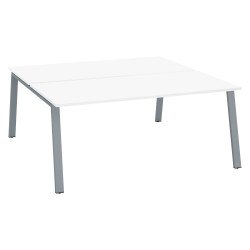 Pôle de 2 bureaux droits blanc L 180 x P 80 cm piétement métal - Arch