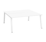 Pôle de 2 bureaux droits blanc L 180 x P 166 cm piétement métal - Arch