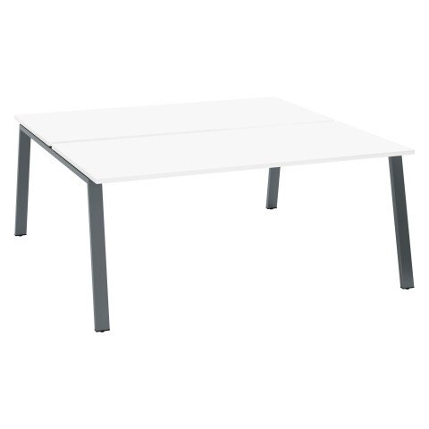 Conjunto de 2 mesas Ecla blancas An 180 x Fon 80 cm patas metal antracitas - elemento inicial