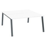 Pôle de 2 bureaux droits blanc L 160 x P 80 cm piétement métal - Arch