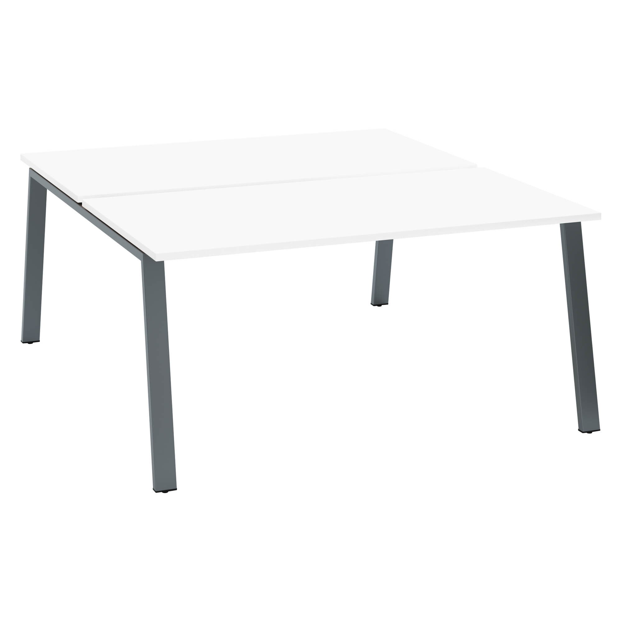 Pôle de 2 bureaux droits blanc L 160 x P 80 cm piétement métal - Arch