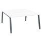 Pôle de 2 bureaux droits blanc L 160 x P 80 cm piétement métal - Arch