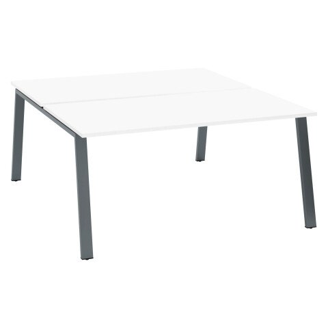 Conjunto de 2 mesas Ecla blancas An 160 x Fon 80 cm patas metal antracita - elemento inicial