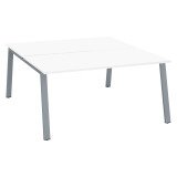 Pôle de 2 bureaux droits blanc L 160 x P 80 cm piétement métal - Arch