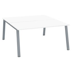 Pôle de 2 bureaux droits blanc L 160 x P 80 cm piétement métal - Arch