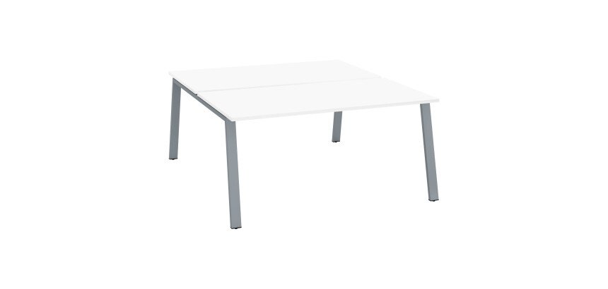 Pôle de 2 bureaux droits blanc L 160 x P 80 cm piétement métal - Arch