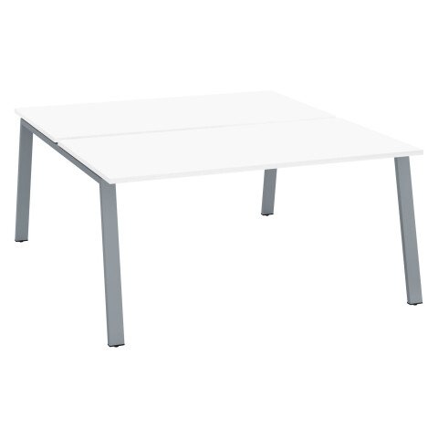 Conjunto de 2 mesas Ecla blancas An 160 x Fon 80 cm patas metal aluminio- elemento inicial