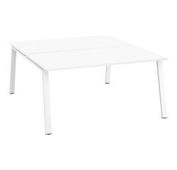 Pack Pôle de 2 bureaux ECLA L 140 ou 160 cm + platines coulissantes pour plateau offertes