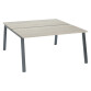 Pôle de 2 bureaux droits chêne gris L 160 x P 80 cm piétement métal - Arch