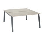 Pack Pôle de 2 bureaux ECLA L 140 ou 160 cm + platines coulissantes pour plateau offertes