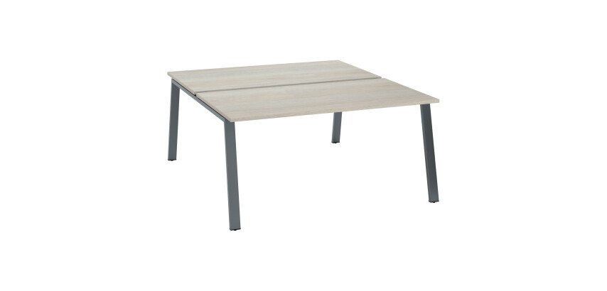 Pack Pôle consisting of 2 desks ECLA L 140 or 160 cm + sliding bases for free tabletops