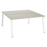 Pôle de 2 bureaux droits chêne gris L 160 x P 80 cm piétement métal - Arch