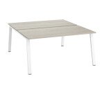 Pôle de 2 bureaux droits chêne gris L 160 x P 166 cm piétement métal - Arch