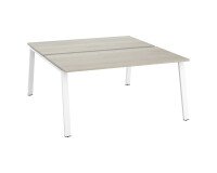 Pôle de 2 bureaux droits chêne gris L 160 x P 166 cm piétement métal - Arch