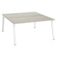 Pôle de 2 bureaux droits chêne gris L 160 x P 80 cm piétement métal - Arch