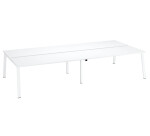 Pôle de 4 bureaux blanc L 360 x P 166 cm piètement métal - Arch