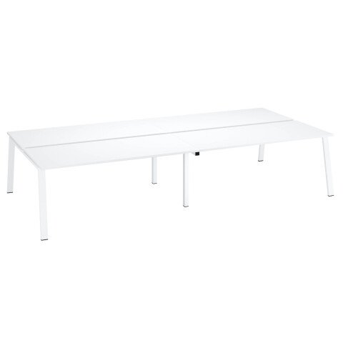 Conjunto de 4 mesas Ecla blancas An 180 x Fon 80 cm patas metal blancas
