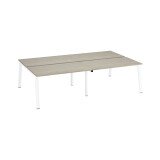 Pôle de 4 bureaux droits chêne gris L 140 x P 80 cm piétement métal - Arch