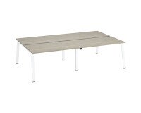 Pôle de 4 bureaux droits chêne gris L 140 x P 80 cm piétement métal - Arch