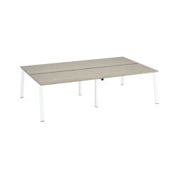 Pôle de 4 bureaux droits chêne gris L 140 x P 80 cm piétement métal - Arch