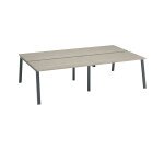 Pack of 4 Ecla L 140 x P 80 cm desks with white metal legs + free sliding plateaus fittings