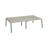 Pôle de 4 bureaux droits chêne gris L 140 x P 80 cm piétement métal - Arch