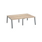 Pôle de 4 bureaux droits chêne clair L 120 x P 80 cm piétement métal - Arch